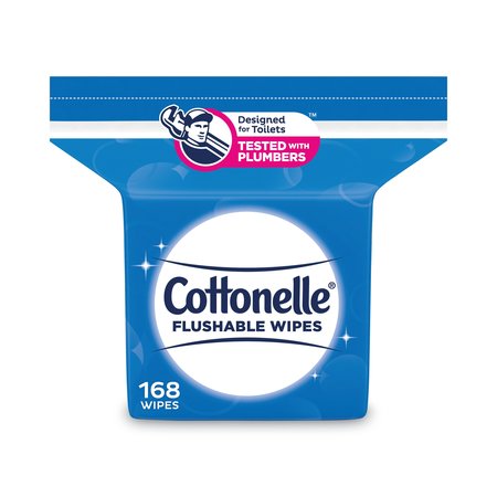 Cottonelle Fresh Care Flushable Cleansing Cloths, White, 5 x 7 1/4, 168/Pack 10358